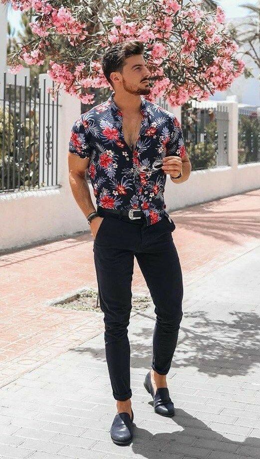 best floral shirt outfits for male