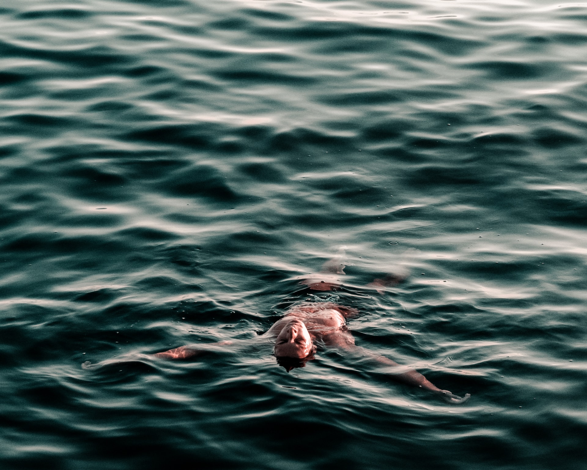 A man swimming