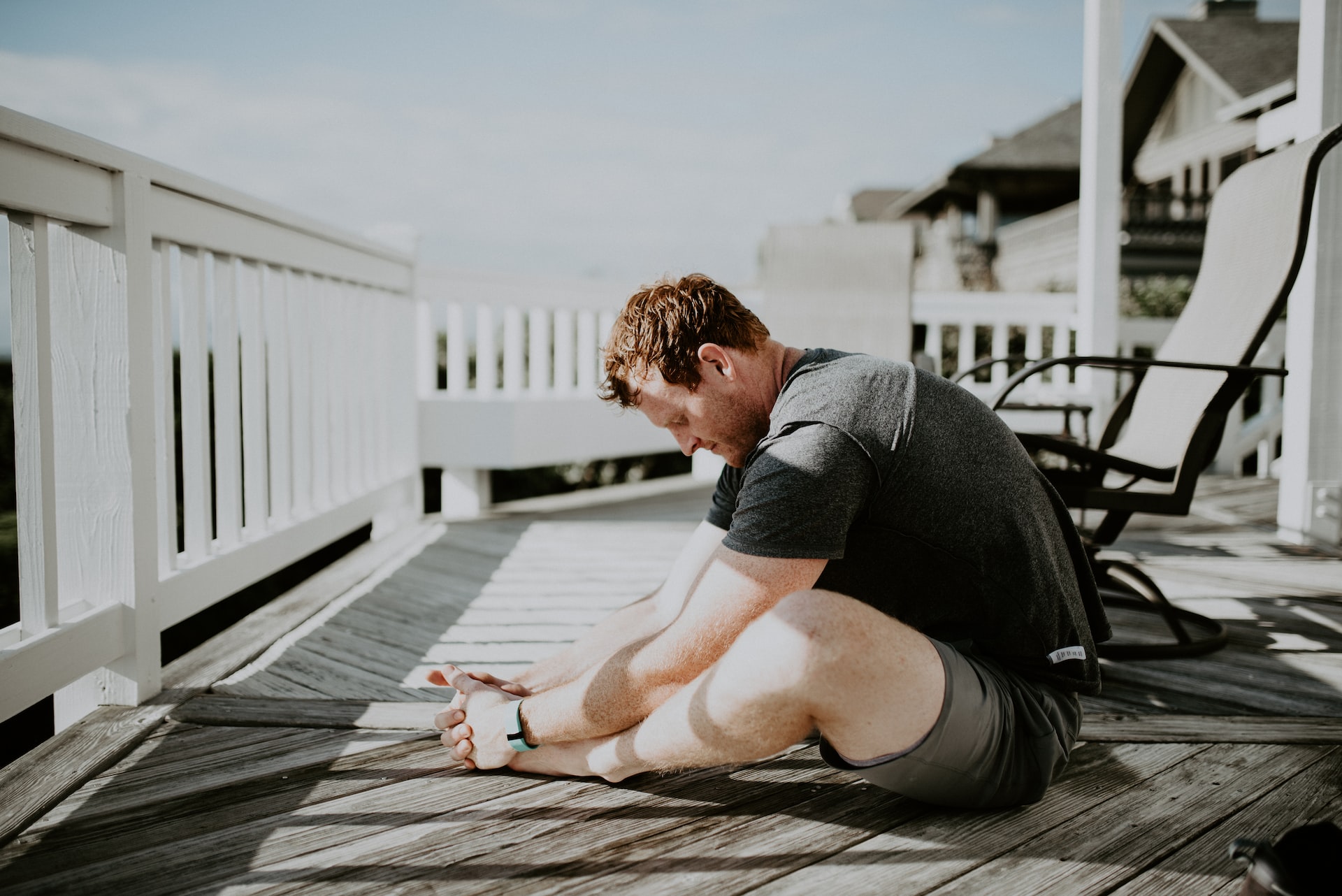 A man doing yoga