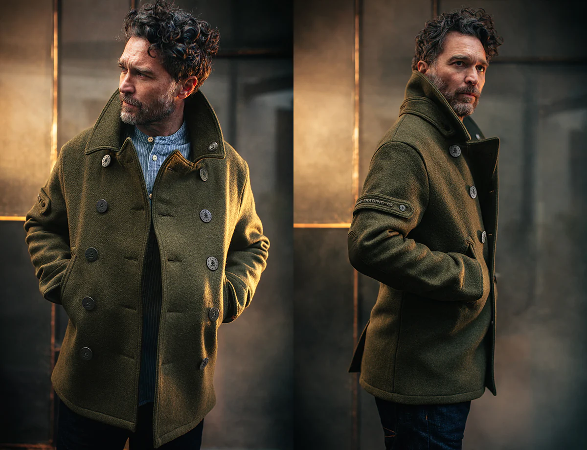 &SONS Boardwalk Peacoat in Pea Green