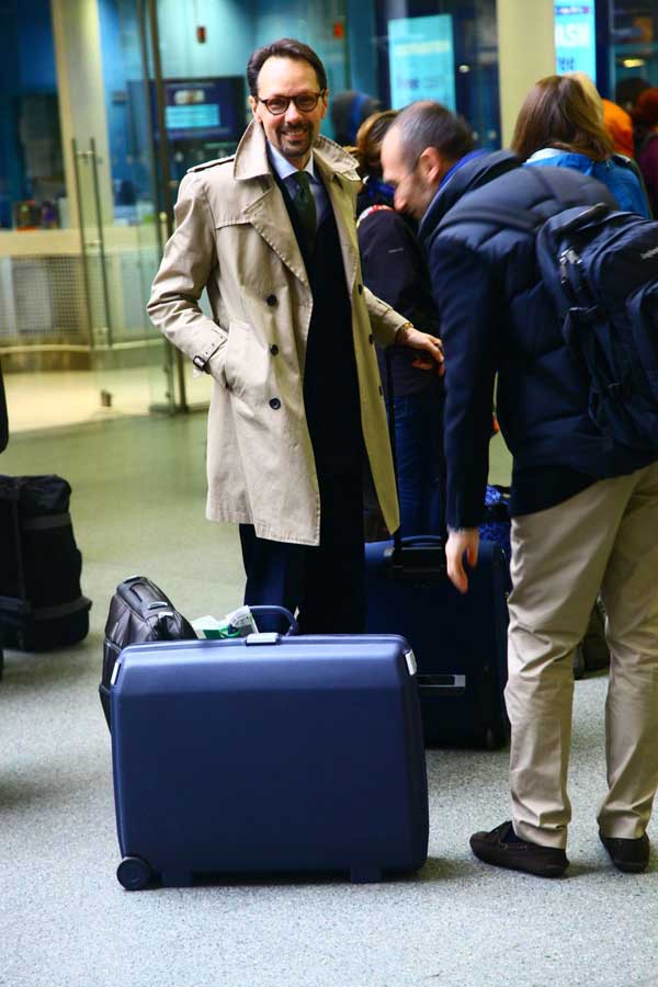 Beige trench coat for men - travel wear