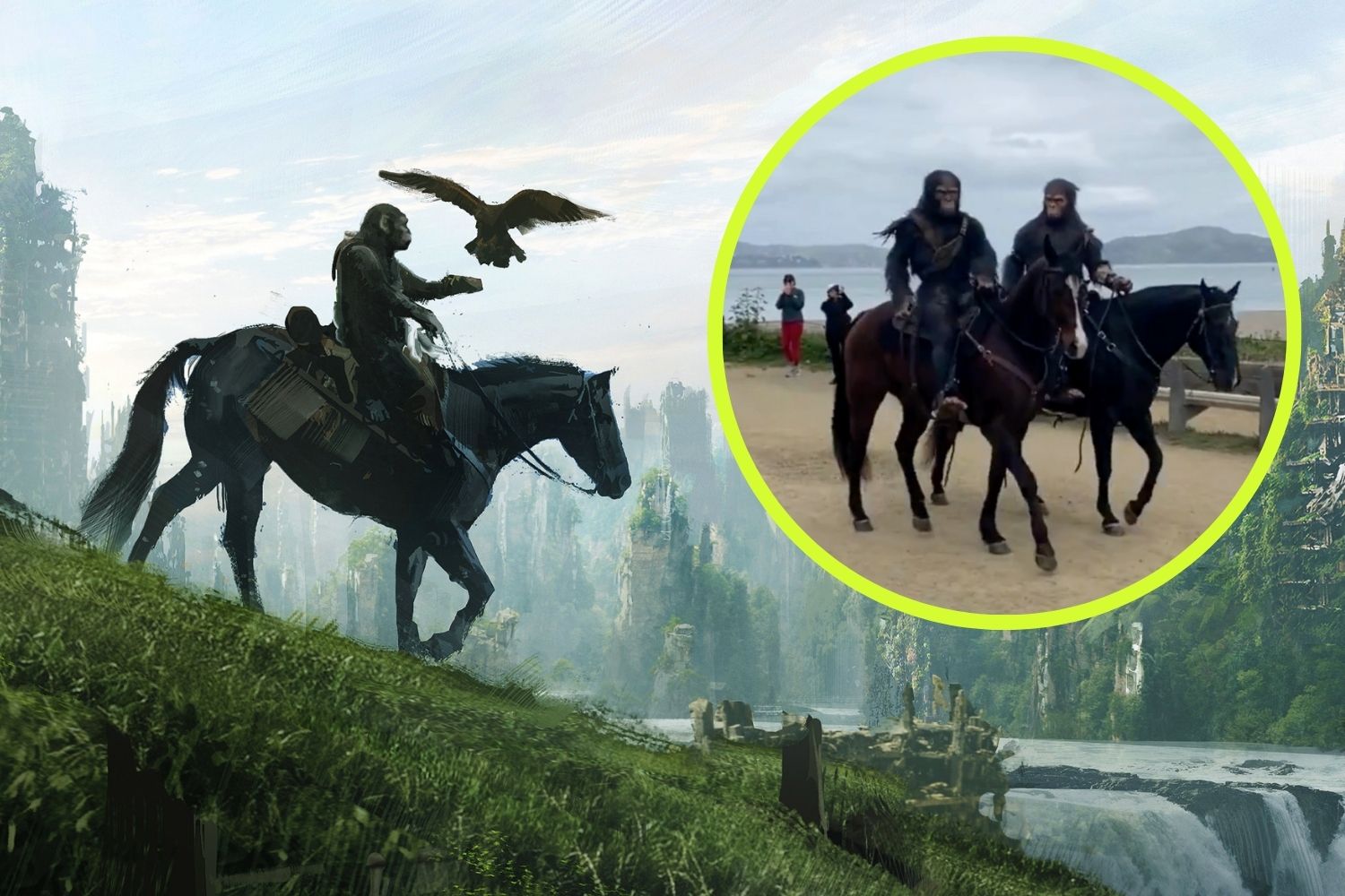 Apes Spotted On Horseback In San Francisco For New Movie Promotion