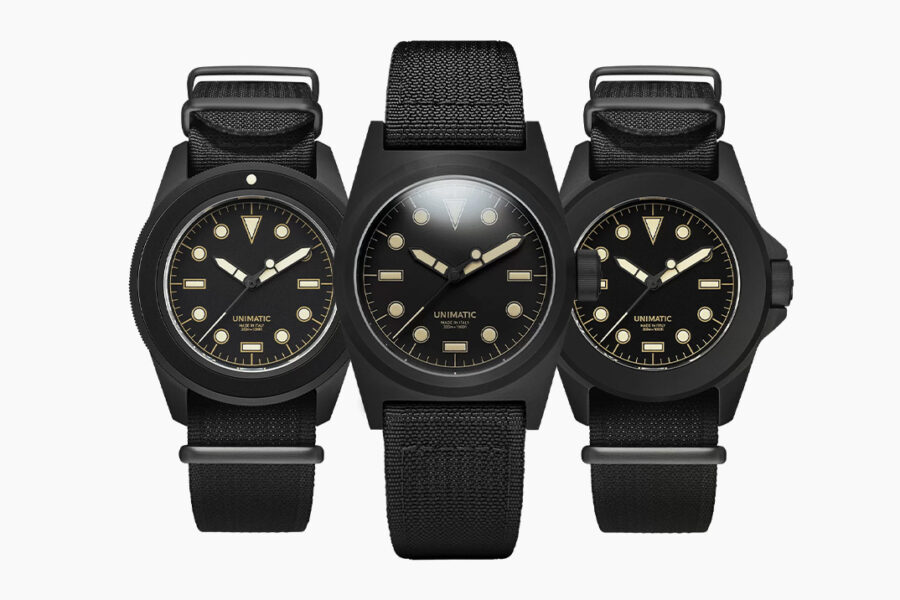 Unimatic Releases All-Black Versions of the Modello Uno, Due, and Quattro Tool Watches