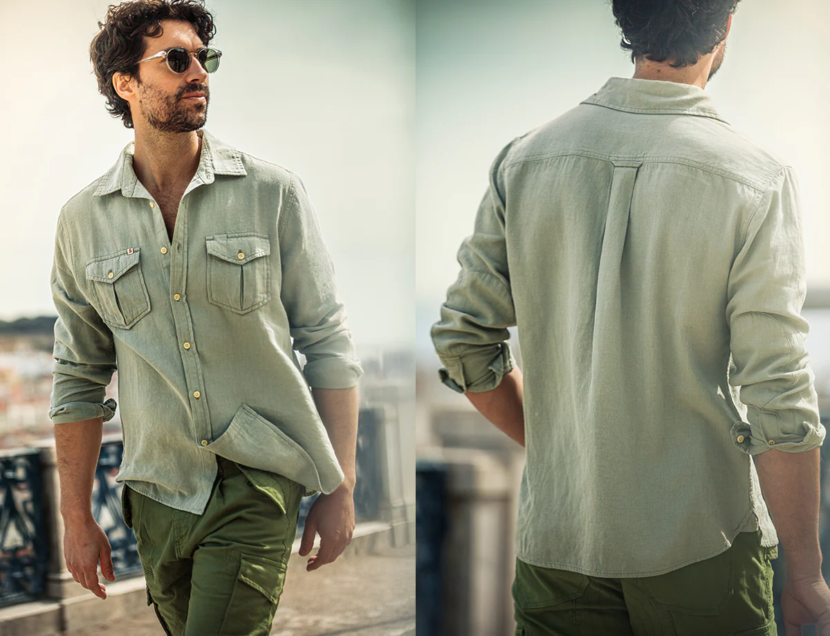&SONS Coast Long Sleeve Shirt in Seagrass