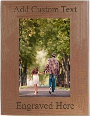 CustomGiftsNow Personalized Alder Wood Photo Frame