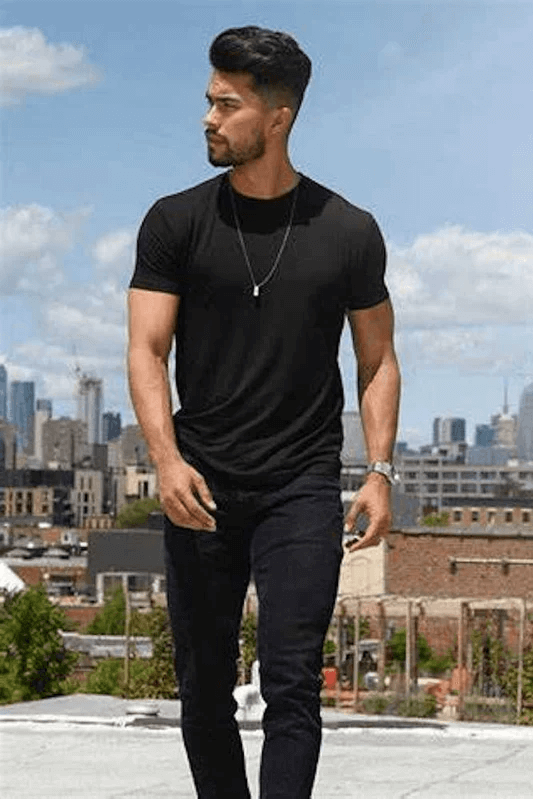 Black T-Shirt Matching Pant Combo For Men