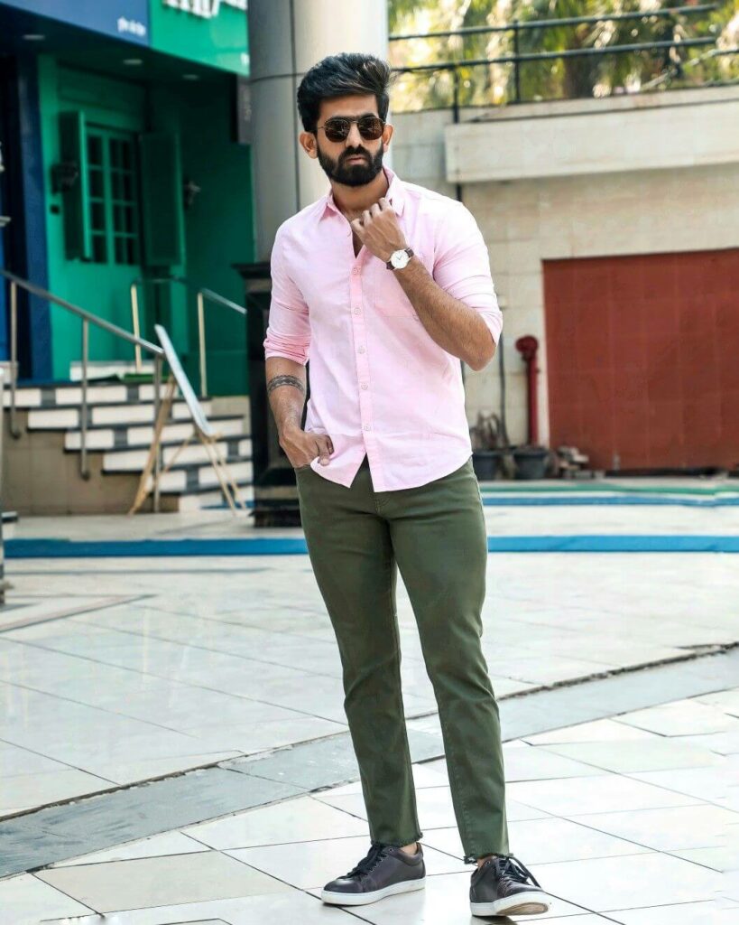 pink shirt matching wear for men