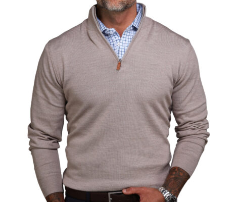 Collars & Co. Cashmere Touch Australian Merino Quarter Zip Sweater