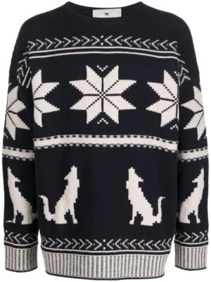 ETRO patterned-jacquard knitted jumper