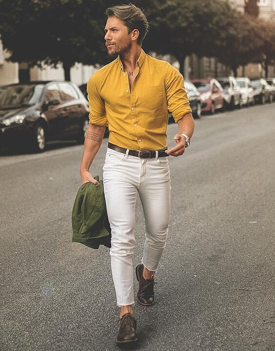 Yellow Shirt Pants Combination Men