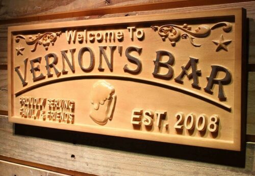 Advpro Personalized Home Bar Wooden Sign