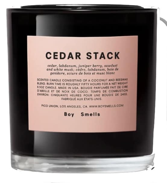 cedar stack boy smells candle