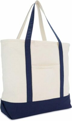 DALIX Heavy Duty Cotton Canvas Tote Bag