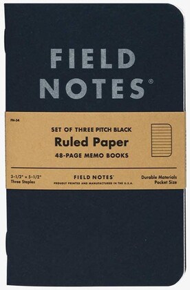 Field Notes 3-Pack Pitch Black Memo Books