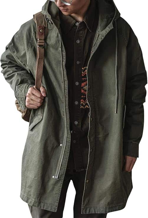 MADEPANTS Men's Fishtail Hooded Parka Jacket