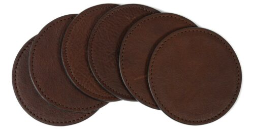 Moore & giles leather coaster set