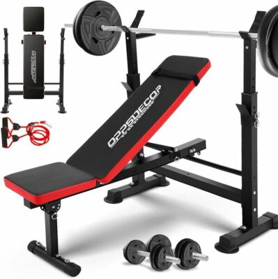 OPPSDECOR 6 in 1 Weight Bench Set