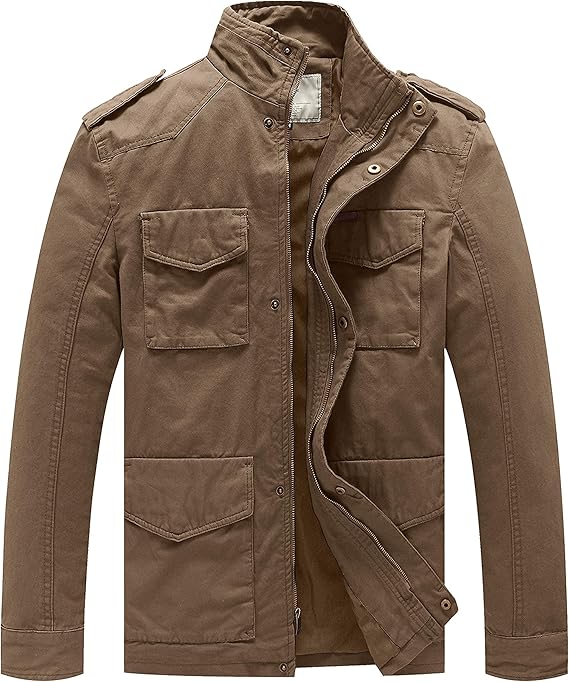 WenVen Men's Lightweight Military Style Jacket