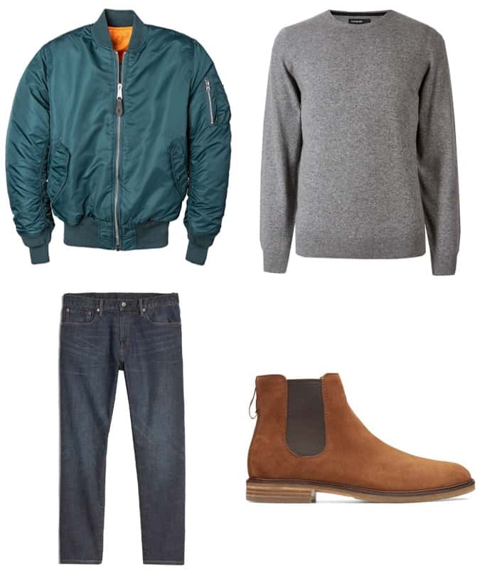 Bomber Jacket + Jeans + Chelsea Boots Products