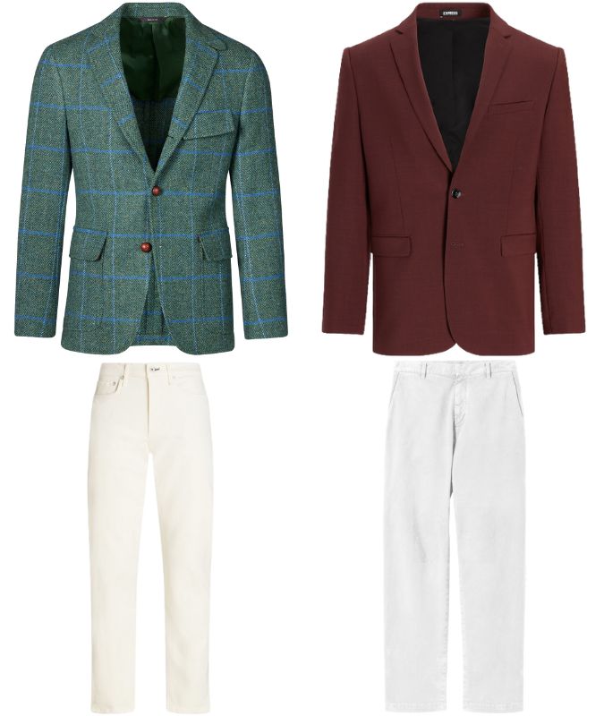 White trousers with a blazer