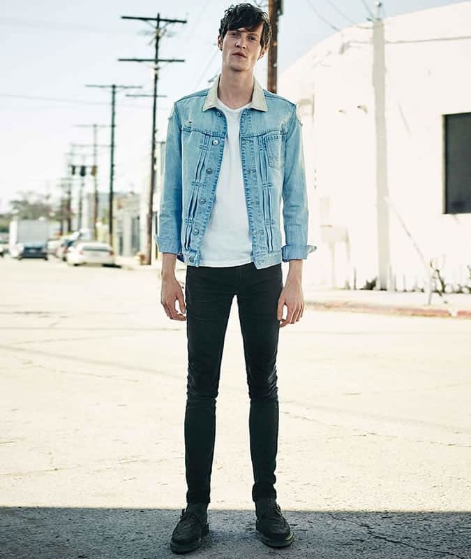 AllSaints June 2016 denim jacket and jeans