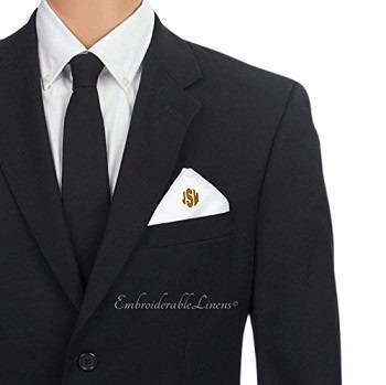 EmbroiderabeLinens Custom Monogrammed Pocket Square