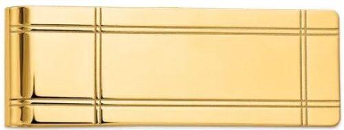 Ice Carats 14k Gold Mengrooved Money Clip