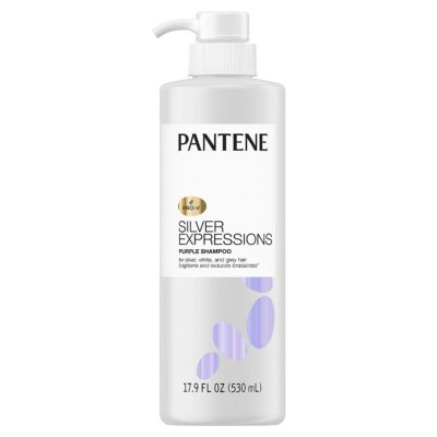 Pantene Silver Expressions, Purple Shampoo and Hair Toner, Pro-V for Grey and Color Treated Hair, Lotus Flowers