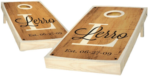 Rustic Personalized Stained Cornhole Boards