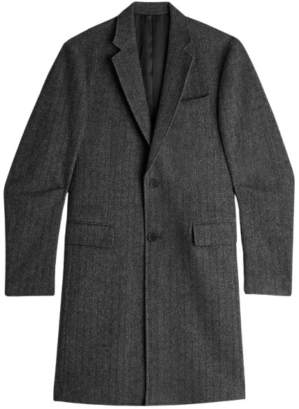 Wool Coat in Herringbone