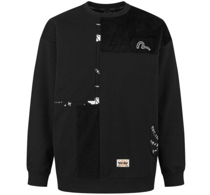 Evisu Kamon Appliqué Patchwork Sweatshirt