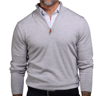 Collars & Co. Cashmere Touch Australian Merino Quarter Zip Sweater