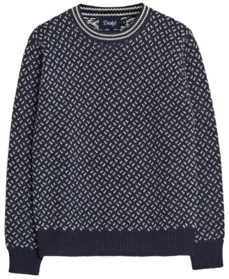 Drake's Norwegian Birdseye Wool Alpaca Crew Neck Jumper