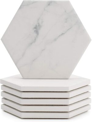 White Marble Coasters, Best White Elephant Gift