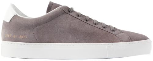 Common Projects - Retro Low Leather Trimmed Suede Sneakers