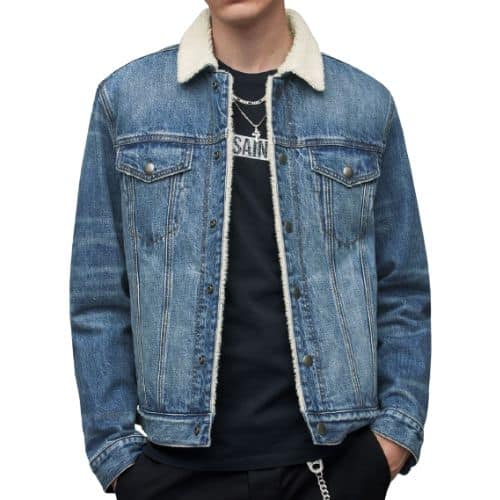 AllSaints Midland Denim Sherpa Lined Jacket