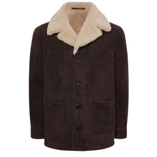 Reiss Carterton Suede Sherpa Jacket