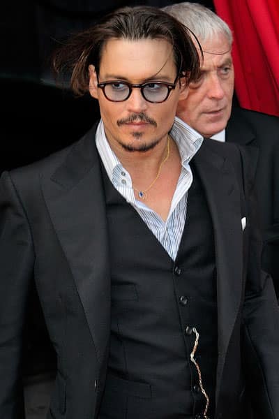 johnny depp 2012 three pieces suit plus round eyewear