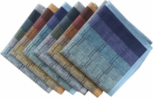 BonjourMrsMr Mens Cotton Handkerchiefs Classic Hankies Assorted Pack