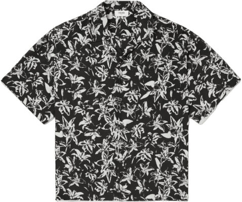 CELINE HOMME Camp-Collar Floral-Print Silk-Satin Shirt
