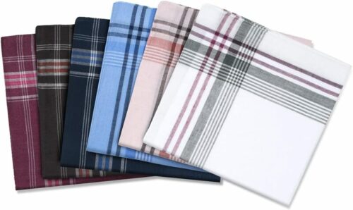 URAQT Men's Handkerchiefs, 12 Pack Gents Hankies, Men's Premium Handkerchiefs Cotton White Pocket Square Hanks for Men Women