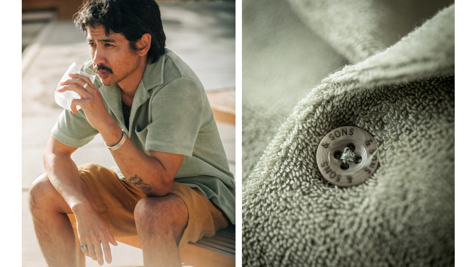 Terry Cool: The &SONS Maywood Shirt in Seagrass Green