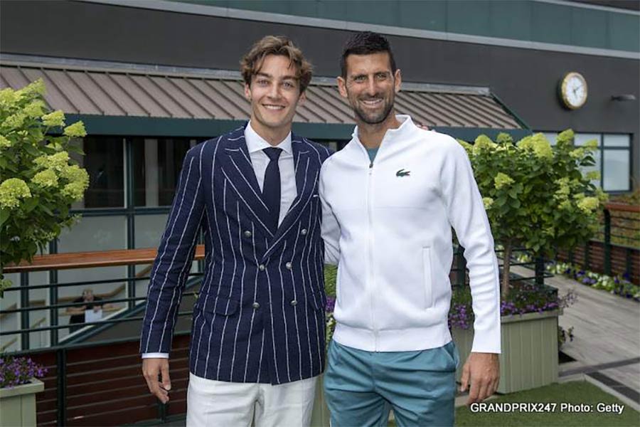 George Russell’s Pinstripe Power Play at Wimbledon – Style Tips From The F1 Sartorialist