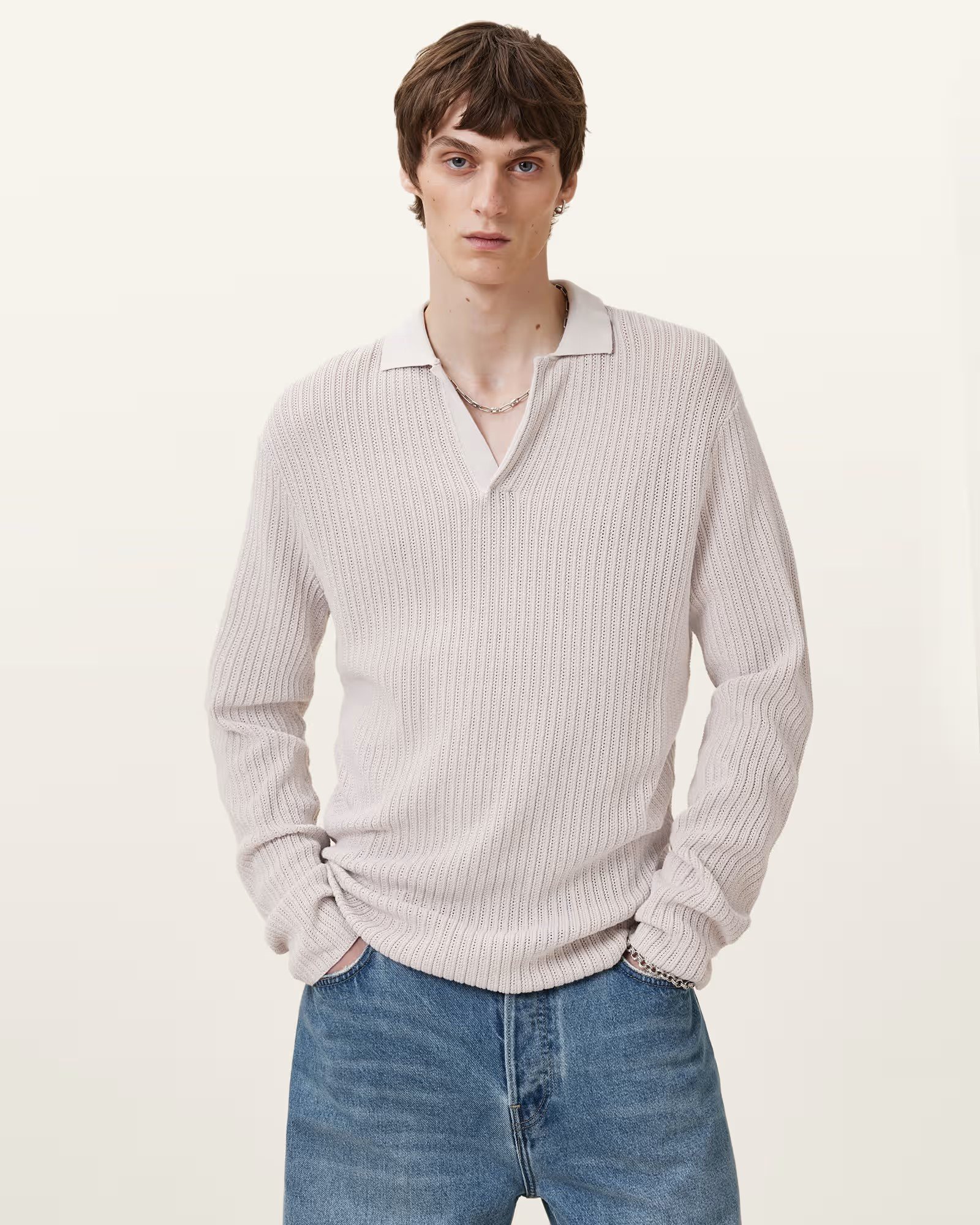 Thoma Long Sleeve Knitted Polo