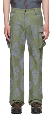 PariaFarzaneh Green Cotton Cargo Pants