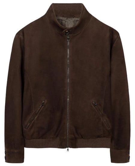 Luca Faloni Classic Suede Bomber Jacket