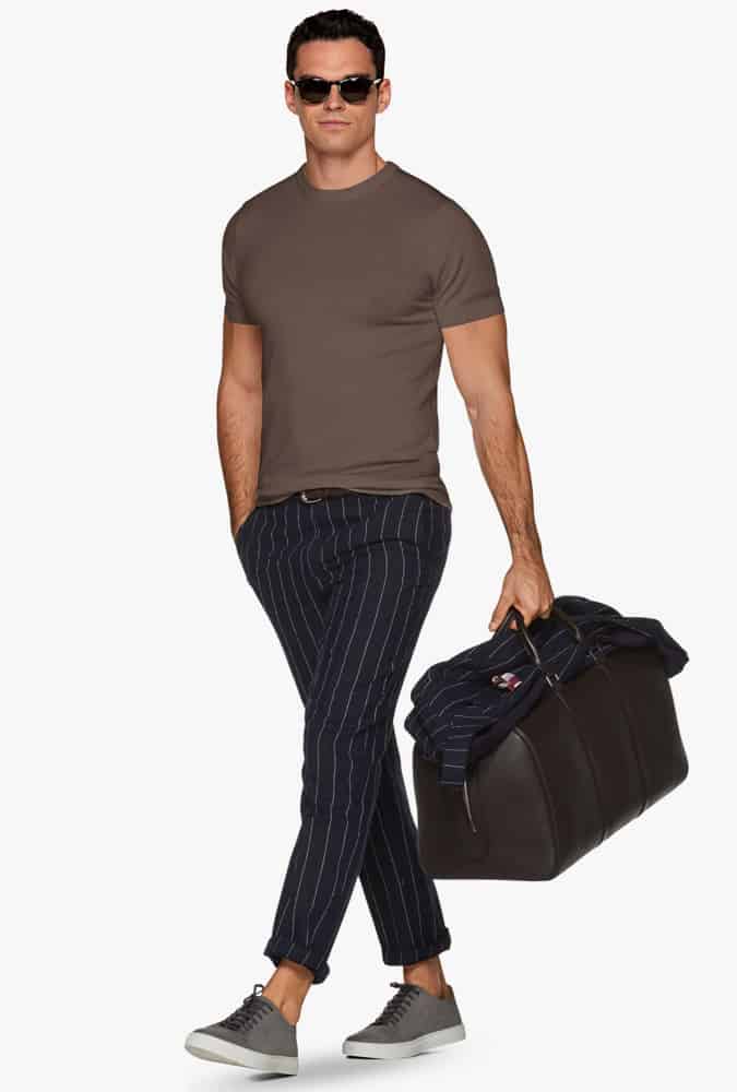 How to wear Pinstripe suit Trousers on their own