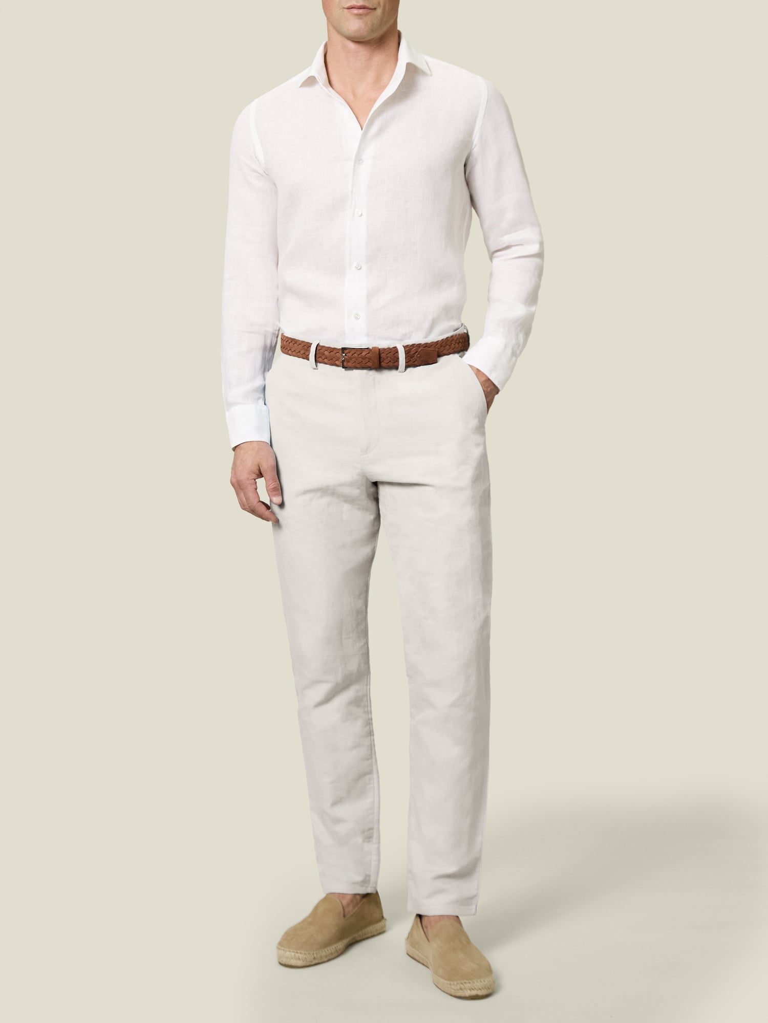 Luca Faloni Sand Linen Trousers