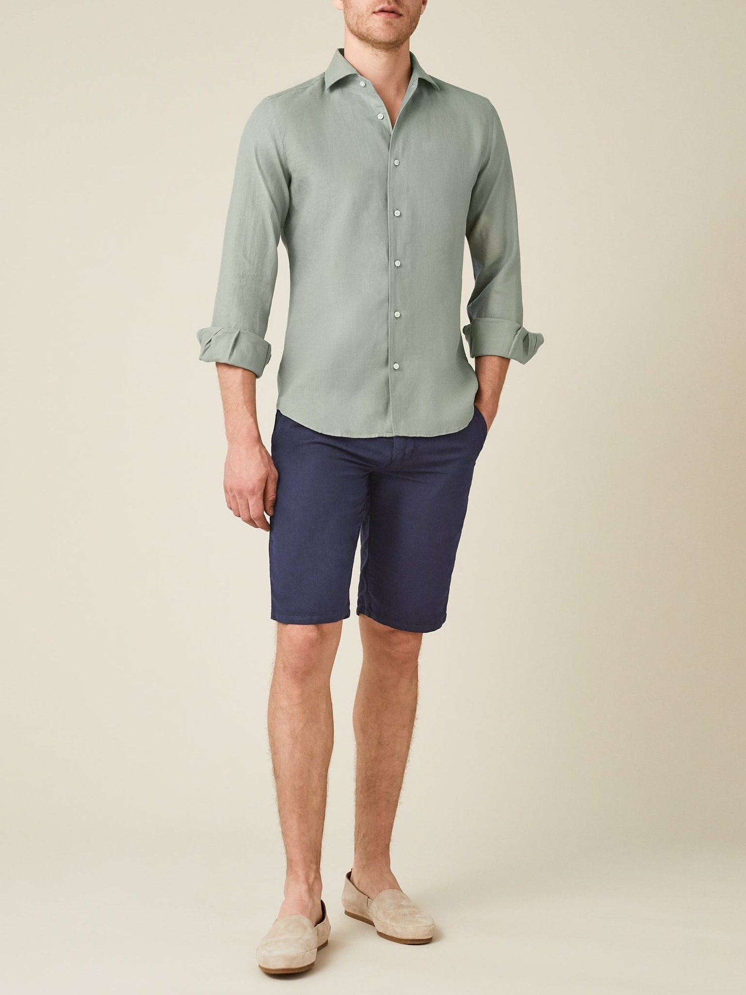 Luca Faloni Sage Green Portofino Shirt
