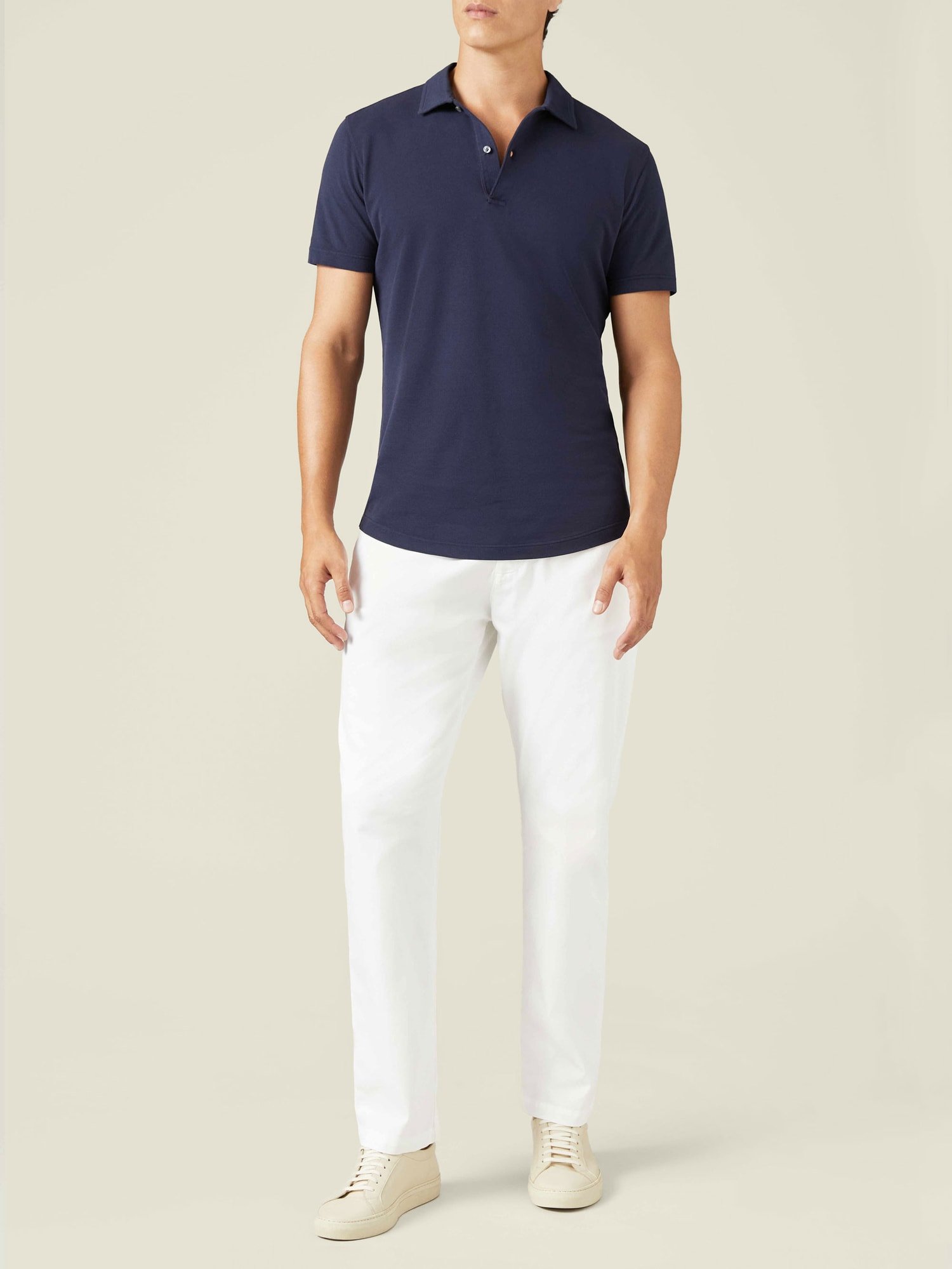 Luca Faloni Navy Blue Classic Polo